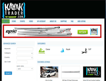 Tablet Screenshot of kayaktrader.com
